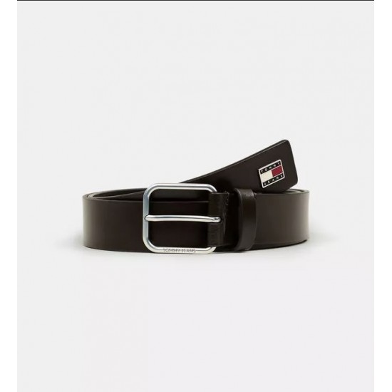 Tommy Jeans Ανδρική Δερμάτινη Ζώνη TJM Leather Scanton Belt W3.5 AM0AM11673-0HD (Καφέ)