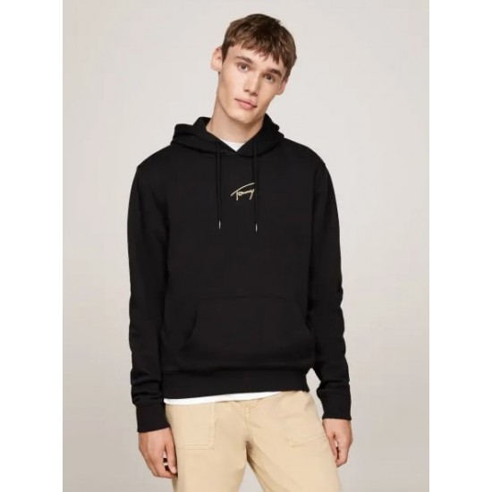 TOMMY JEANS Ανδρικό Φούτερ Gold Signt Hoodie Regular Fit DM0DM20507 - BDS (Μαύρο)