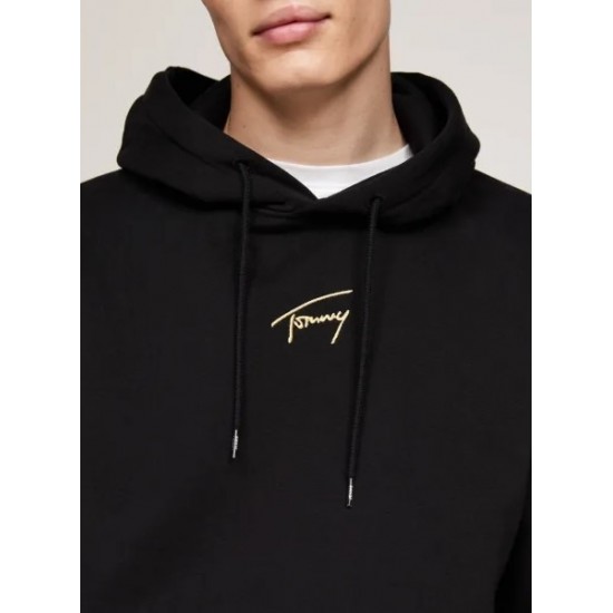 TOMMY JEANS Ανδρικό Φούτερ Gold Signt Hoodie Regular Fit DM0DM20507 - BDS (Μαύρο)