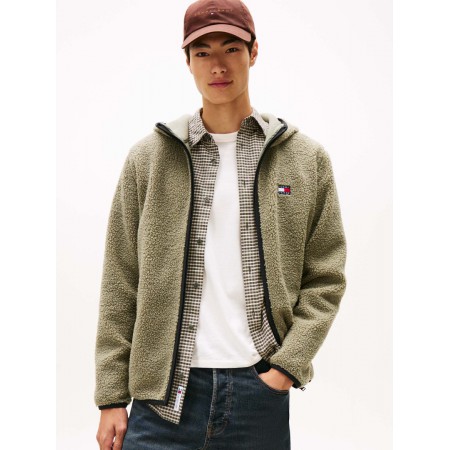 TOMMY JEANS Ανδρική Ζακέτα Μπουφάν Regular Fit Teddy Zip DM0DM19224-M1L (Πράσινο)