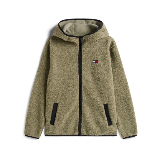 TOMMY JEANS Ανδρική Ζακέτα Μπουφάν Regular Fit Teddy Zip DM0DM19224-M1L (Πράσινο)