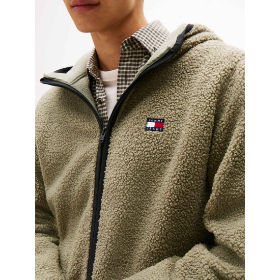 TOMMY JEANS Ανδρική Ζακέτα Μπουφάν Regular Fit Teddy Zip DM0DM19224-M1L (Πράσινο)