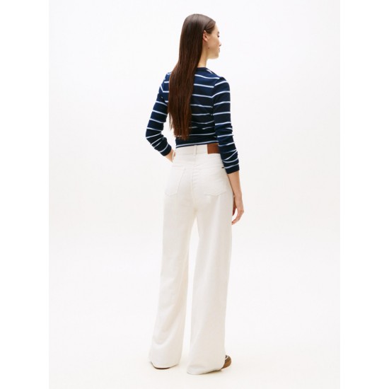Tommy Jeans Γυναικείο Παντελόνι Κοτλέ Clair High Wide Cord DW0DW21700-YBH Ancient White(Κρεμ)