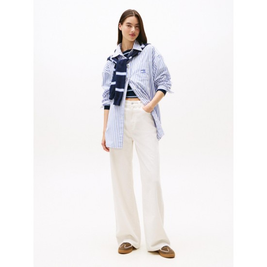 Tommy Jeans Γυναικείο Παντελόνι Κοτλέ Clair High Wide Cord DW0DW21700-YBH Ancient White(Κρεμ)