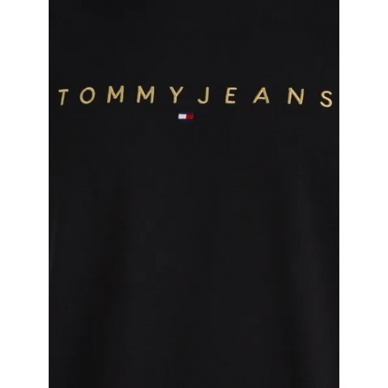 TOMMY JEANS Ανδρικό T-shirt Regular Fit Gold Linear Logo DM0DM19694 - BDS (Μαύρο)