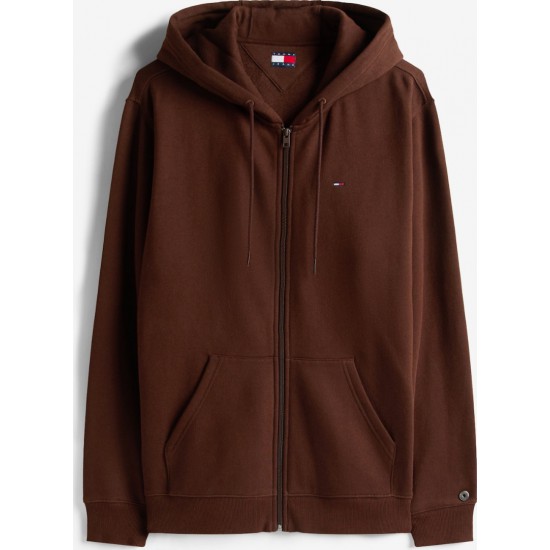 Tommy Jeans Ανδρική Ζακέτα Φούτερ Regular Zip Fleece Hoodie DM0DM020743-GS7 (Καφέ)