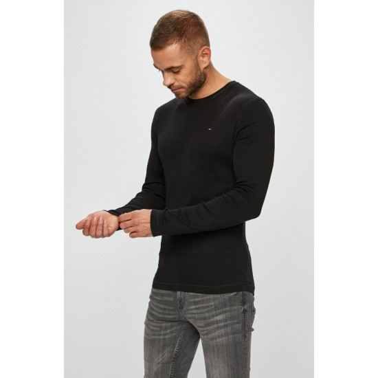 Tommy Jeans Ανδρικό Μακρυμάνικο Μακό T-shirt Slim Fit Rib Longsleeve Tee DM0DM04409-078 (Μαύρο)