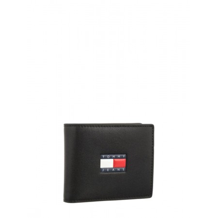 Tommy Jeans Ανδρικό Δερμάτινο Πορτοφόλι Heritage leather CC and coin 9 x 11 x 2.5cm AM0AM12086-BDS (Μαύρο)