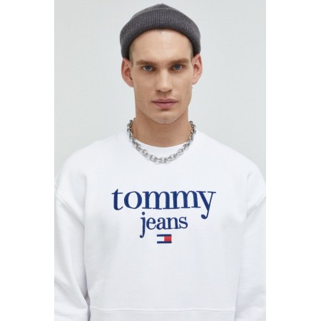 Tommy Jeans Ανδρικό Φούτερ Relaxed Fit Μπλούζα Modern Corp Logo (Λευκό)