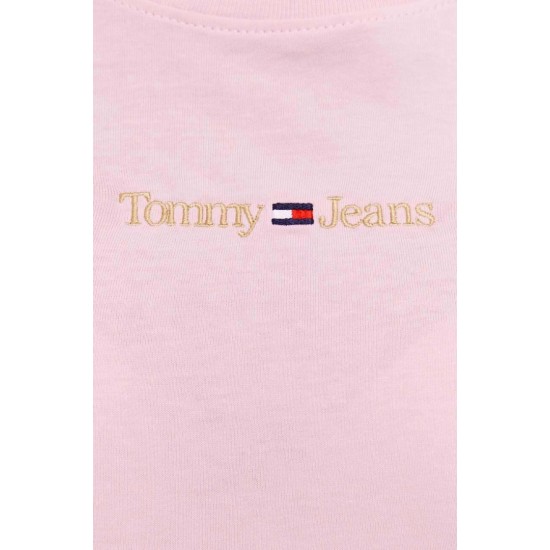 Tommy Jeans Γυναικεία Μακρυμάνικη Μπλούζα BBY Gold Serif Linear Longsleeve DW0DW16439-TOB (Ροζ)