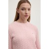 Tommy Jeans Γυναικείο Βαμβακερό Πουλόβερ Cable Essential Sweater DW0DW18683-TVS (Ροζ)