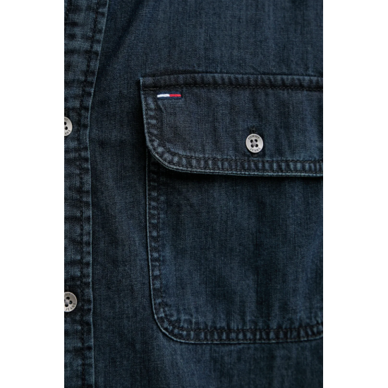 TOMMY JEANS Ανδρικό Βαμβακερό Jean Πουκάμισο Relaxed Fit Denim Shirt DM0DM22122-1BJ (Denim Dark)