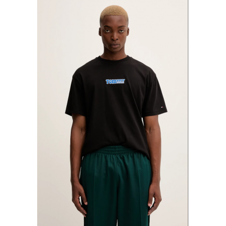TOMMY JEANS Ανδρικό Βαμβακερό T-shirt Relaxed Fit Font Play Tee DM0DM22051-BDS (Μαύρο)