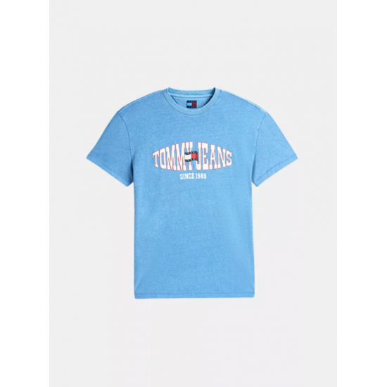 Tommy Jeans Ανδρικό T-Shirt LA WAVING FLAG EXT Regular Fit DM0DM22520-C38(Γαλάζιο)