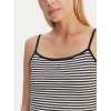 Tommy Jeans Γυναικείο Βαμβακερό T-Shirt με Ράντες ESSENTIAL STRAP TOP DW0DW20675-0AQ(Ριγέ Μαύρο/Λευκό)