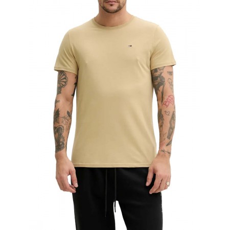 Tommy Jeans Original Jersey Ανδρικό T-Shirt Slim Fit DM0DM04411-ACT (Μπεζ)