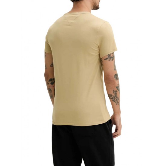 Tommy Jeans Original Jersey Ανδρικό T-Shirt Slim Fit DM0DM04411-ACT (Μπεζ)