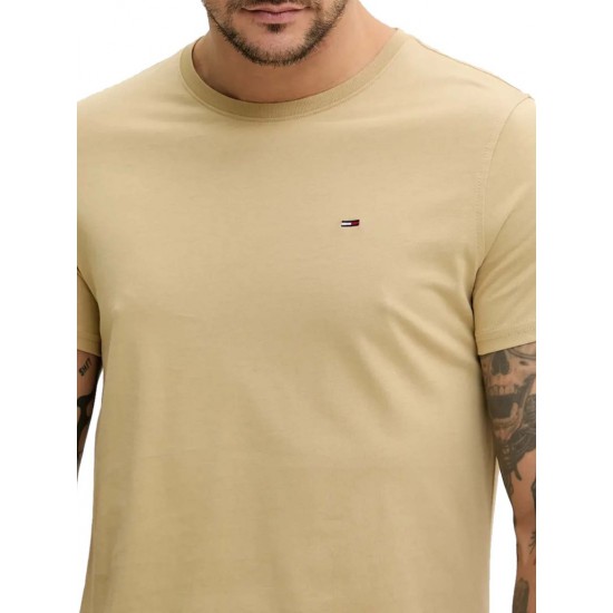 Tommy Jeans Original Jersey Ανδρικό T-Shirt Slim Fit DM0DM04411-ACT (Μπεζ)