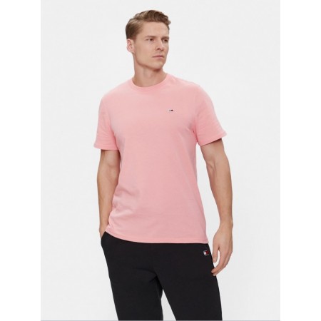 Tommy Jeans Ανδρικό T-shirt Slim Fit C neck Jersey DM0DM09598-TIC (Ροζ)