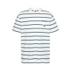 Tommy Jeans Ανδρικό Βαμβακερό T-shirt Regular Fit Stripe Tee DM0DM18659-YBR (Λευκό)