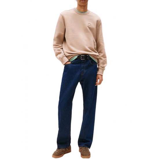 TOMMY JEANS Ανδρικό Βαμβακερό Φούτερ Λαιμόκοψη Regular Fit Bagde Crewneck DM0DM20660-0HD (Μπεζ)