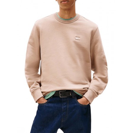 TOMMY JEANS Ανδρικό Βαμβακερό Φούτερ Λαιμόκοψη Regular Fit Bagde Crewneck DM0DM20660-0HD (Μπεζ)