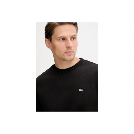 Tommy Jeans Ανδρικό Φούτερ Λαιμόκοψη Crew Neck Badge Sweatshirt Regular Fit DM0DM20741-BDS(Μαύρο)