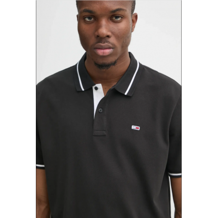 Tommy Jeans Ανδρικό Βαμβακερό Tipped Polo Regular Fit DM0DM20745-PT2 (Μαύρο)