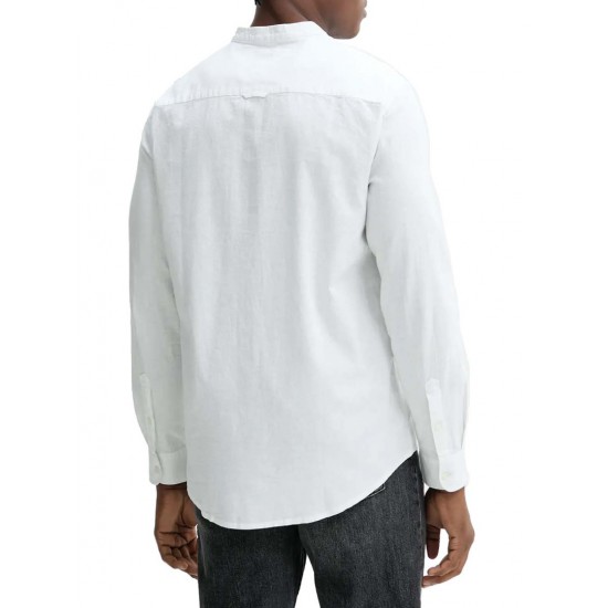 TOMMY JEANS Ανδρικό Πουκάμισο Λινό Μάο Regular Fit Linen Mao Shirt DM0DM20876-YBL (Λευκό)