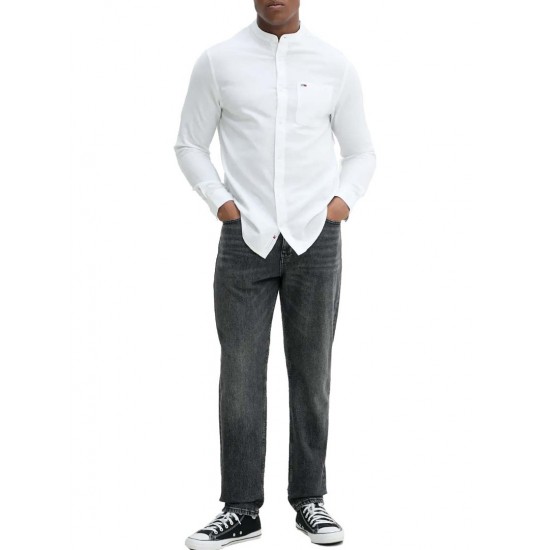 TOMMY JEANS Ανδρικό Πουκάμισο Λινό Μάο Regular Fit Linen Mao Shirt DM0DM20876-YBL (Λευκό)