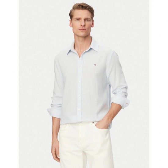 Tommy Jeans  Ανδρικό Λινό Πουκάμισο LINEN BLEND Regular Fit DM0DM22761-C3Q(Sweet Blue)