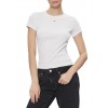 TOMMY JEANS Γυναικείο T-shirt Slim Fit Essential Rib SS Tee DW0DW17383-YBR (Λευκό) TOMMY JEANS Γυναικείο T-shirt Slim Fit Essential Rib SS Tee DW0DW17383-YBR (Λευκό)