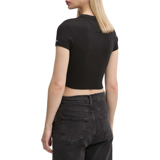 TOMMY JEANS Γυναικείο Cropped T-shirt Slim Fit Script Tee DW0DW19458-BDS (Μαύρο)