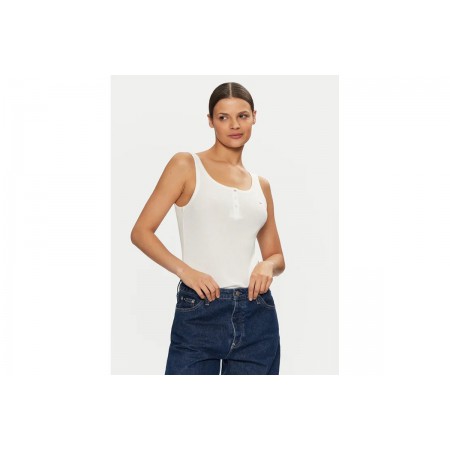 TOMMY JEANS Γυναικείο Αμάνικο Τοπ Slim Fit Button Tank Top DW0DW19492-YBL (Λευκό)