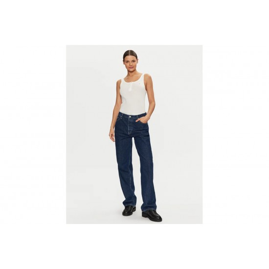 TOMMY JEANS Γυναικείο Αμάνικο Τοπ Slim Fit Button Tank Top DW0DW19492-YBL (Λευκό)