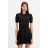 TOMMY JEANS Γυναικείο Βαμβακερό Φόρεμα Πλεκτό Polo Mini Dress Slim Fit DW0DW21471-BDS (Μαύρο)