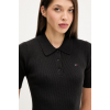 TOMMY JEANS Γυναικείο Βαμβακερό Φόρεμα Πλεκτό Polo Mini Dress Slim Fit DW0DW21471-BDS (Μαύρο)
