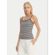 Tommy Jeans Γυναικείο Βαμβακερό T-Shirt με Ράντες ESSENTIAL STRAP TOP DW0DW20675-0AQ(Ριγέ Μαύρο/Λευκό)