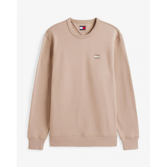 TOMMY JEANS Ανδρικό Βαμβακερό Φούτερ Λαιμόκοψη Regular Fit Bagde Crewneck DM0DM20660-0HD (Μπεζ)