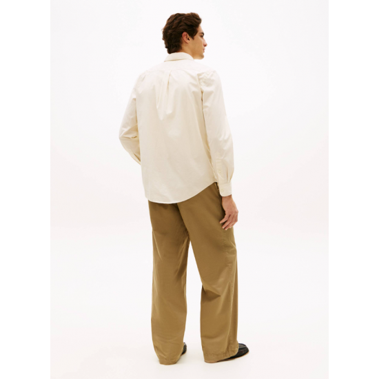 Tommy Jeans Ανδρικό Πουκάμισο Regular Fit Oxford Shirt DM0DM21298-AES White Clay(Μπέζ)