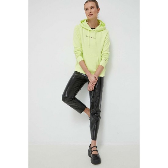 Tommy Jeans Γυναικείο Φούτερ με Κουκούλα Reg Serif Linear Hoodie DW0DW15649-MSA (Lime)