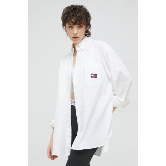 Tommy Jeans Γυναικείο Πουκάμισο Super Oversized Shirt DW0DW15199-YBR (Λευκό)