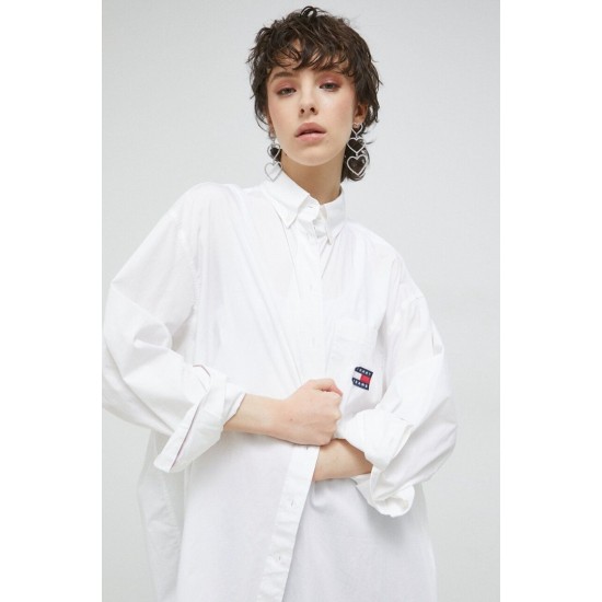 Tommy Jeans Γυναικείο Πουκάμισο Super Oversized Shirt DW0DW15199-YBR (Λευκό)