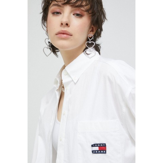 Tommy Jeans Γυναικείο Πουκάμισο Super Oversized Shirt DW0DW15199-YBR (Λευκό)