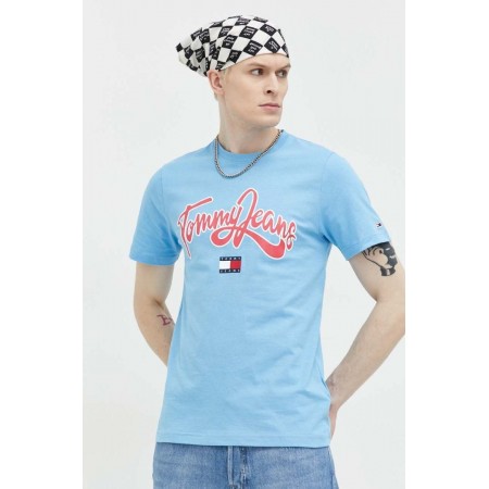 Tommy Jeans Ανδρικό T-shirt Regular College Pop Text Tee DM0DM16403-CY7 (Γαλάζιο)