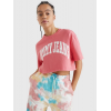 Tommy Jeans Γυναικείο Crop Oversized College T-shirt (Ροζ)