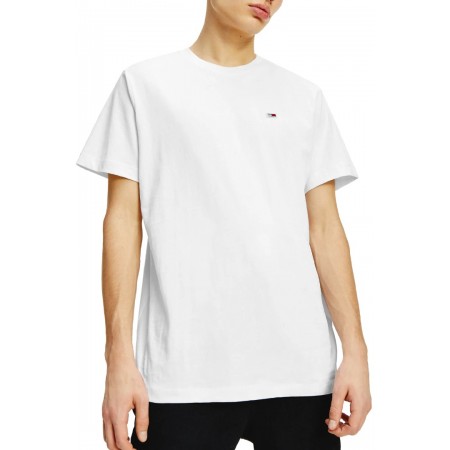 Tommy Jeans Ανδρικό T-shirt Slim Fit C neck Jersey DM0DM09598-YBR (Λευκό)