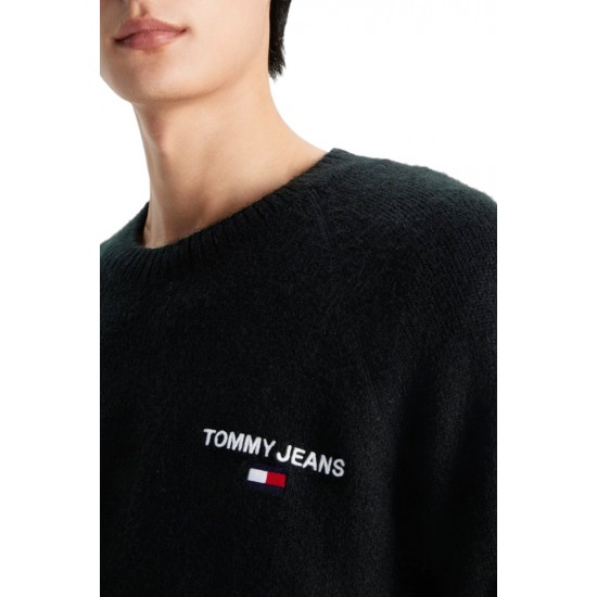 Tommy Jeans Ανδρικό Πλεκτό Regular Fit Reglan Sweater DM0DM17756-BDS (Μαύρο)