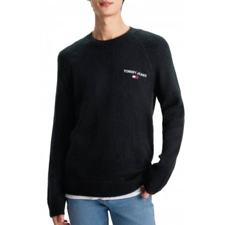 Tommy Jeans Ανδρικό Πλεκτό Regular Fit Reglan Sweater DM0DM17756-BDS (Μαύρο)