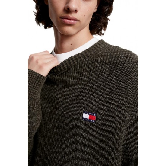 Tommy Jeans Ανδρικό Πλεκτό Regular Fit XS Badge Sweater DM0DM17776-MR1 (Χακί)